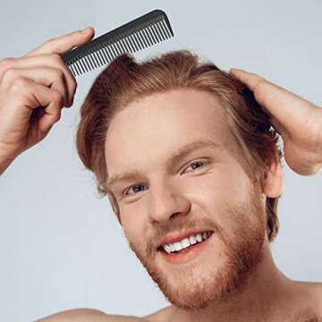 Boao 6-Piece Carbon Fiber Tapered Comb Set for All Hair Types