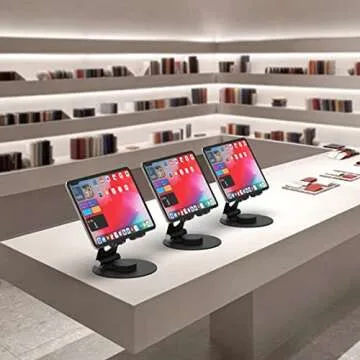 KABCON Swivel Tablet Stand, Aluminum Portable 360°Rotating Tablet Stand Holder for Desk,Business,Kitchen,Desktop,Tablet Table Stand for iPad Pro 9.7,10.5,12.9/Air Mini,Tab,Kindle,Nexus,E-Reader