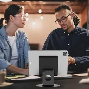KABCON Swivel Tablet Stand, Aluminum Portable 360°Rotating Tablet Stand Holder for Desk,Business,Kitchen,Desktop,Tablet Table Stand for iPad Pro 9.7,10.5,12.9/Air Mini,Tab,Kindle,Nexus,E-Reader