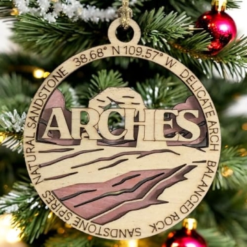 3" Arches National Park Ornament - Handcrafted Wood Gift