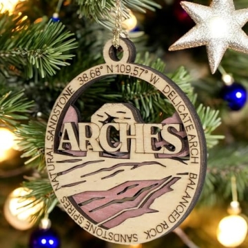 3" Arches National Park Ornament - Handcrafted Wood Gift