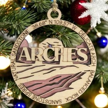 3" Arches National Park Ornament - Handcrafted Wood Gift