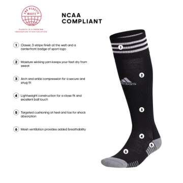 adidas Copa Zone Cushion 4 Soccer Socks for Men, Women, Boys & Girls - Black/White