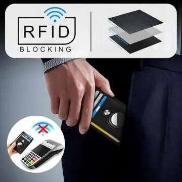 Hawanik Slim Minimalist Front Pocket Air Tag Wallet, RFID Blocking Card Holder Wallet with Airtag Holder