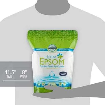 SaltWorks Ultra Epsom Bath Salt, Unscented, Medium Grain, 5 Pound Bag