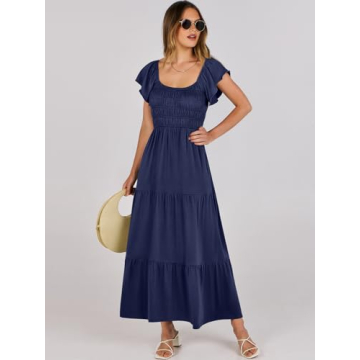 Beautiful ANRABESS Flutter Sleeve Maxi Dress for Summer