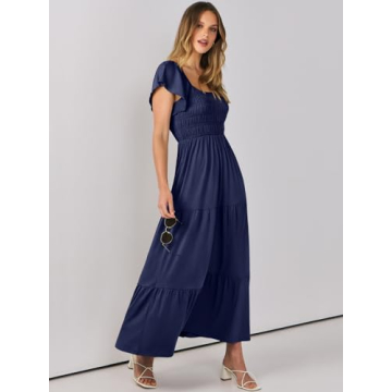 Beautiful ANRABESS Flutter Sleeve Maxi Dress for Summer