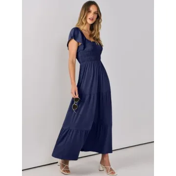 Beautiful ANRABESS Flutter Sleeve Maxi Dress for Summer
