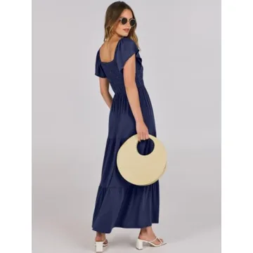 Beautiful ANRABESS Flutter Sleeve Maxi Dress for Summer