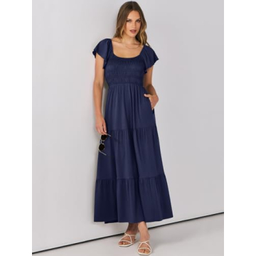 Beautiful ANRABESS Flutter Sleeve Maxi Dress for Summer
