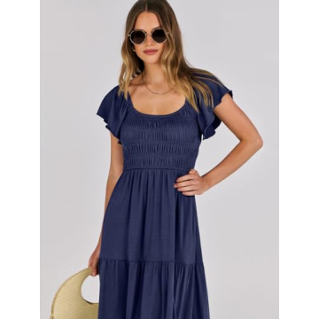Beautiful ANRABESS Flutter Sleeve Maxi Dress for Summer