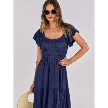 Beautiful ANRABESS Flutter Sleeve Maxi Dress for Summer