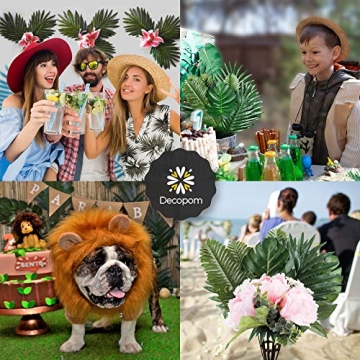 Decopom Tropical Palm Leaves 84PCS for Luau and More