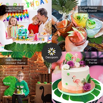 Decopom Tropical Palm Leaves 84PCS for Luau and More