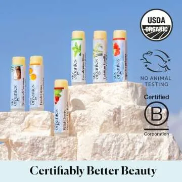 Sky Organics - Organic Lip Balm Set (6-Pack) - Organic Beeswax, Botanical Oils & Extracts - Vitamin E & Organic Natural Flavors - Beauty Gift Set - All Skin Types & Cruelty Free - Lip Care & Self Care
