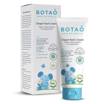 BOTAO Baby's Natural Diaper Cream | Organic Diaper Cream EWG Verified | Naturally Soothes Baby Rashe...