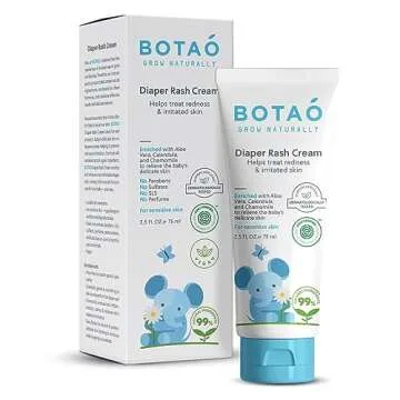 BOTAO Baby's Natural Diaper Cream | Organic Diaper Cream EWG Verified | Naturally Soothes Baby Rashe...
