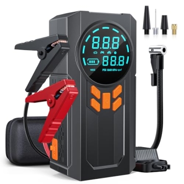 Portable 3000A Jump Starter with Air Compressor & Smart Cables for Easy Use