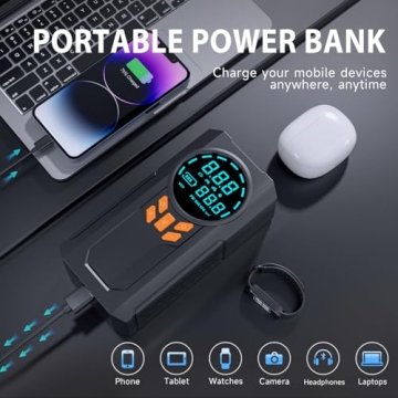 3000A Jump Starter & Air Compressor for Emergencies