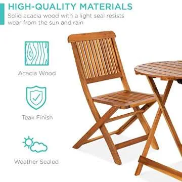 Best Choice Products Acacia Wood Bistro Set for Outdoors