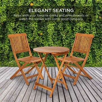 Best Choice Products Acacia Wood Bistro Set for Outdoors