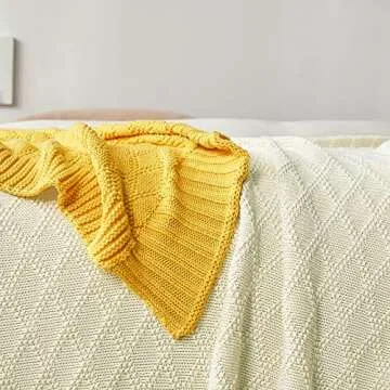 Cozy Large Cotton Knit Throw Blanket for All Ages