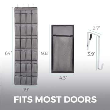 HOME GENIE Hanging Shoe Organizer - Sturdy, Breathable Design