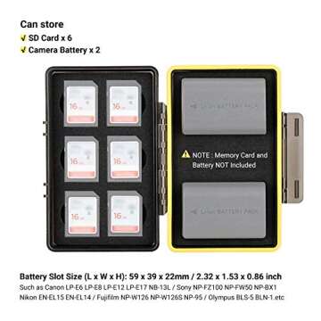 Camera Battery and SD Card Case - Water-Resistant & Shockproof