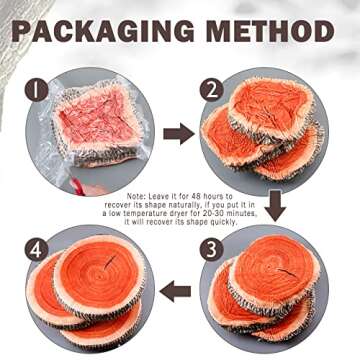 Coume 3 Pcs Wood Slice Pillow Round Floor Cushion 3D Digital Throw Pillow Decorative Tree Ring Soft ...