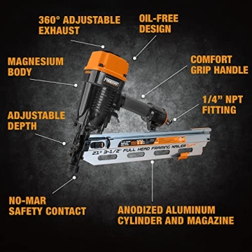Freeman 21 Degree Framing Nailer for DIY and Pro Use