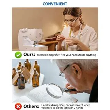 OKH 160% Magnifying Glasses Hands-Free For Crafts
