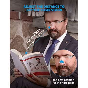 OKH 160% Magnifying Glasses Wearable Magnifier Hands-Free for Close Work Reading Sewing Hobby Craft, Lightweight (2-Pack)