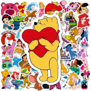 200pcs Disney Princess Cartoon Character Stickers for Kids