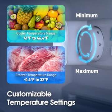 Anypro Fridge with Bottom Freezer and Drawer, 4.5 Cu.Ft Double Door Refrigerator with 7 Adjustable Temperature Settings for Bedroom, Dorm, Office, Apartment, Large Capacity, Silver