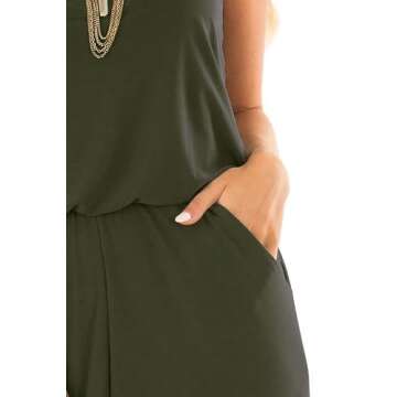 Lacozy Womens Casual Loose Sleeveless Spaghetti Strap Wide Leg Pants Jumpsuit Rompers