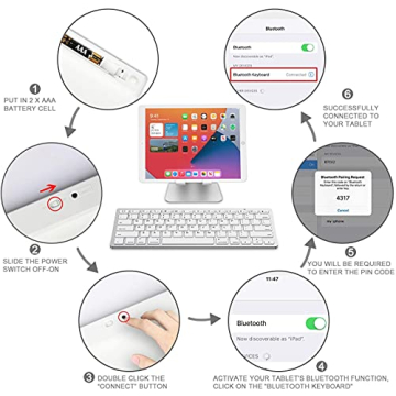 OMOTON Bluetooth Keyboard for iPads - Compact & Stylish