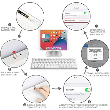 OMOTON Bluetooth Keyboard for iPads - Compact & Stylish