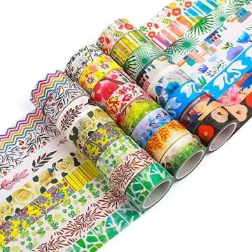LEOTER Washi Tape Set - 24 Nature-Inspired Designs