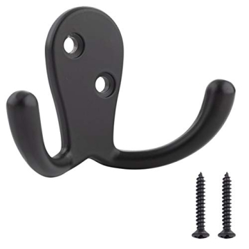Amazon Basics 5-Pack Durable Zinc Coat Hooks in Black