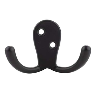 Amazon Basics 5-Pack Durable Zinc Coat Hooks in Black