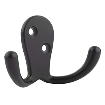 Amazon Basics 5-Pack Durable Zinc Coat Hooks in Black