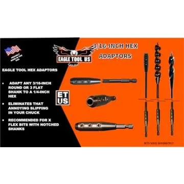 Eagle Tool US ETHXKIT187 Quick Switch Hex Adapter and Installer Drill Bit Extension Kit, 3/16-Inch, Made in The USA