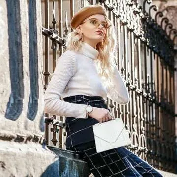 FRANSHION Women's Sling Handbag, White, 8.1 in x 3 in x 6 in, Nylon