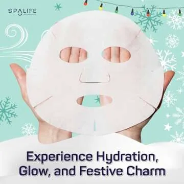 SpaLife Santa's Squad Hydrating Facial Masks - 12 Pack for Moisturizing and Soothing Beauty - Skinca...