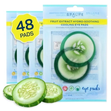 SpaLife Cooling Eye Pads - 48 Cucumber-Infused Pads for Dark Circles, Puffy Eyes, and Wrinkles
