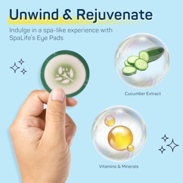SpaLife Cooling Eye Pads - 48 Cucumber-Infused Pads for Dark Circles