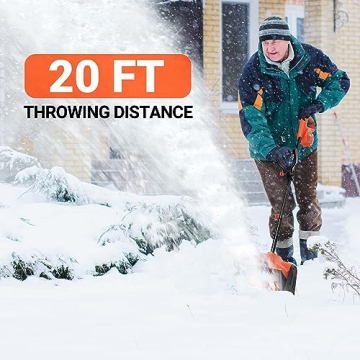 VOLTASK Cordless Snow Shovel - Battery Powered Snow Blower