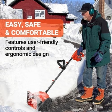 VOLTASK Cordless Snow Shovel - Battery Powered Snow Blower
