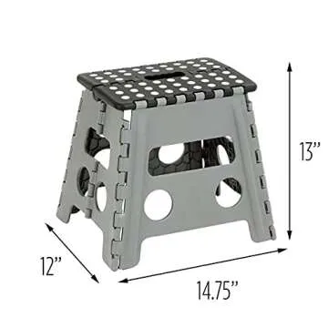 Honey-Can-Do TBL-02977 Folding Step Stool with Anti-Slip Surface, 12.8-Inch,Multicolor, 300 lbs