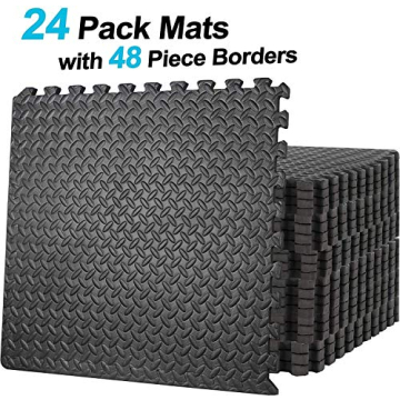 Smartxchoices 24 Tiles Puzzle Exercise Mats ¾ Inch, Gym Flooring Mat with EVA Interlocking Foam Tiles for Exercise, MMA, Gymnastics, Workout and Home Gym Protective Flooring, 96 Square Feet